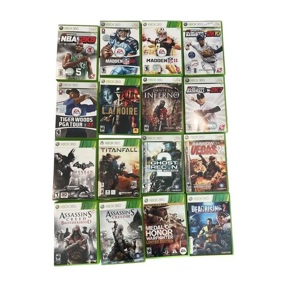 Xbox 360 Games Lot Of 16 Games Assassin’s Creed, Rainbow Six, Madden, LA Noire